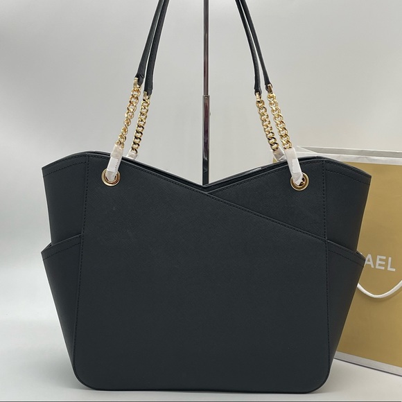 Michael Kors Large X Chain Shoulder Tote Bag Black - Picture 4 of 11